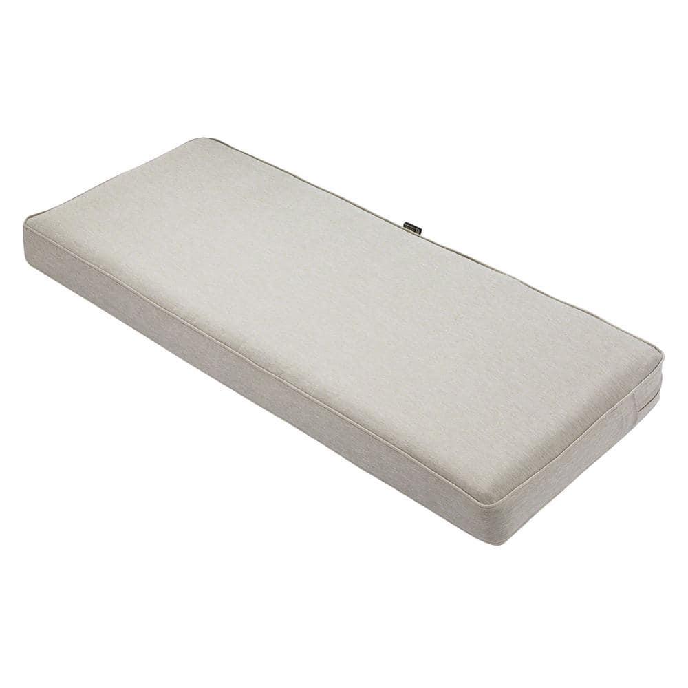 Classic Accessories Montlake FadeSafe Water-Repellent 48 x 18 x 3 Inch Outdoor Bench Cushion, Heather Grey