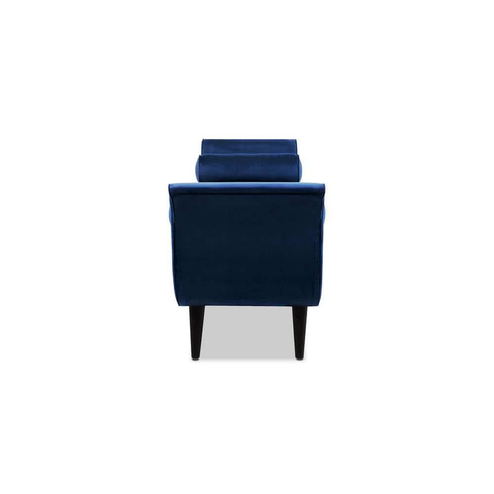 Alma Tufted Flared Arm Entryway Bench Navy Blue