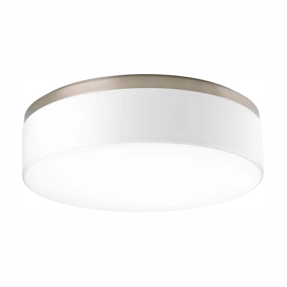 Progress Lighting Maier 1-Light LED Flush Mount, Brushed Nickel, Etched White Opal Acrylic Diffuser