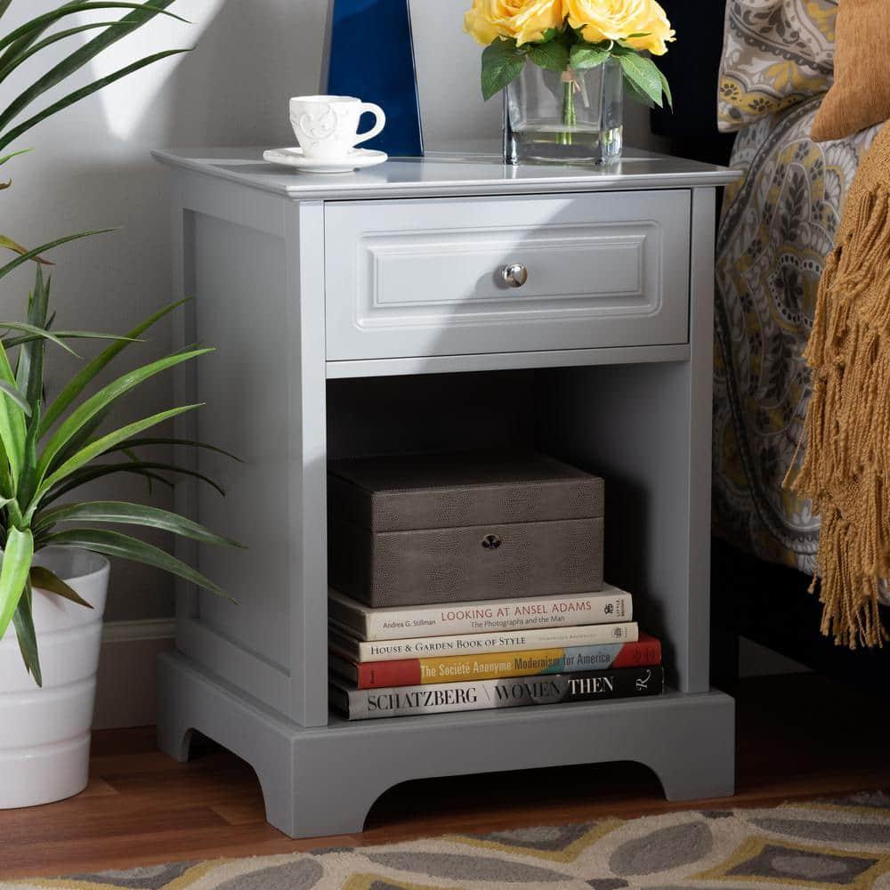 1 Drawer Chase Wood Nightstand - Baxton Studio