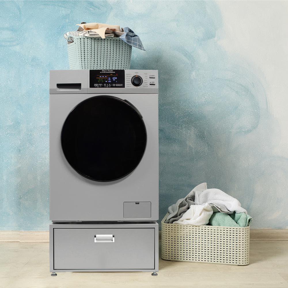 All-in-one Washer Dryer CONVERTIBLE PET Sanitize Cycle 15 lbs 1400RPM+Pedestal