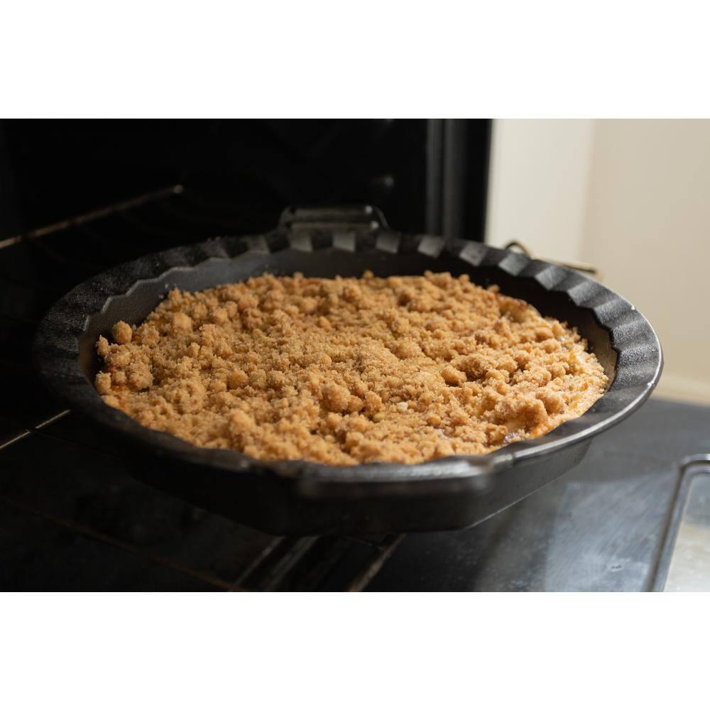 Outset Cast Iron Pie Pan For Oven, Stove, and Grill, 10"