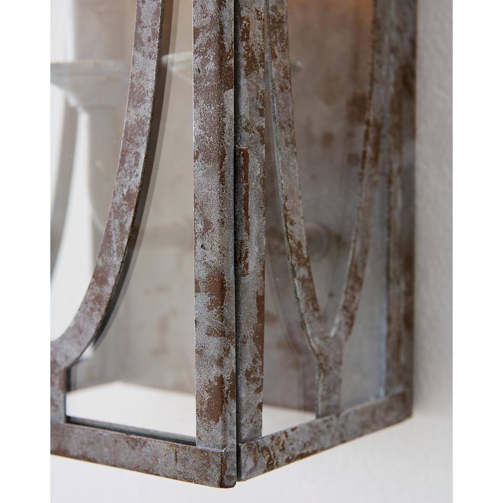 Patrice Deep Abyss 2-Light Rectangular Wall Sconce with Clear Panels