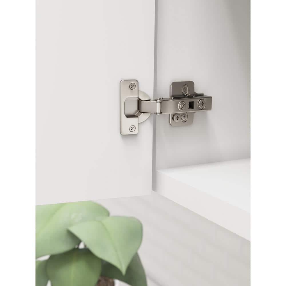 Nickel Full Overlay Frameless Self-Closing Cabinet Hinge