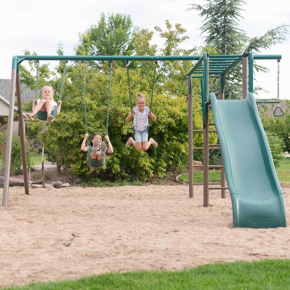 Lifetime Lifetime Powder Coated Steel Swing Set with 4 Swing(s) , 1 Slide(s)