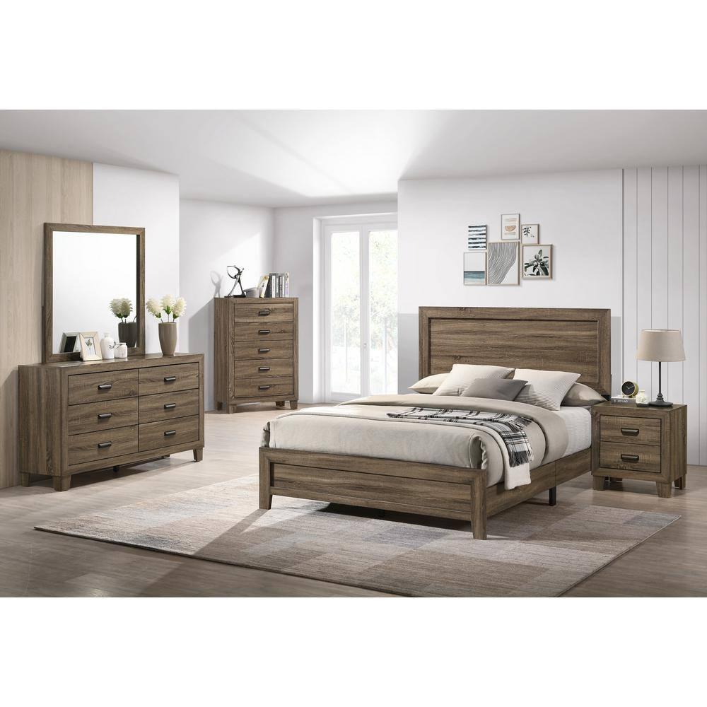 Donna 5-Piece Dark Walnut Queen Panel Bedroom Set