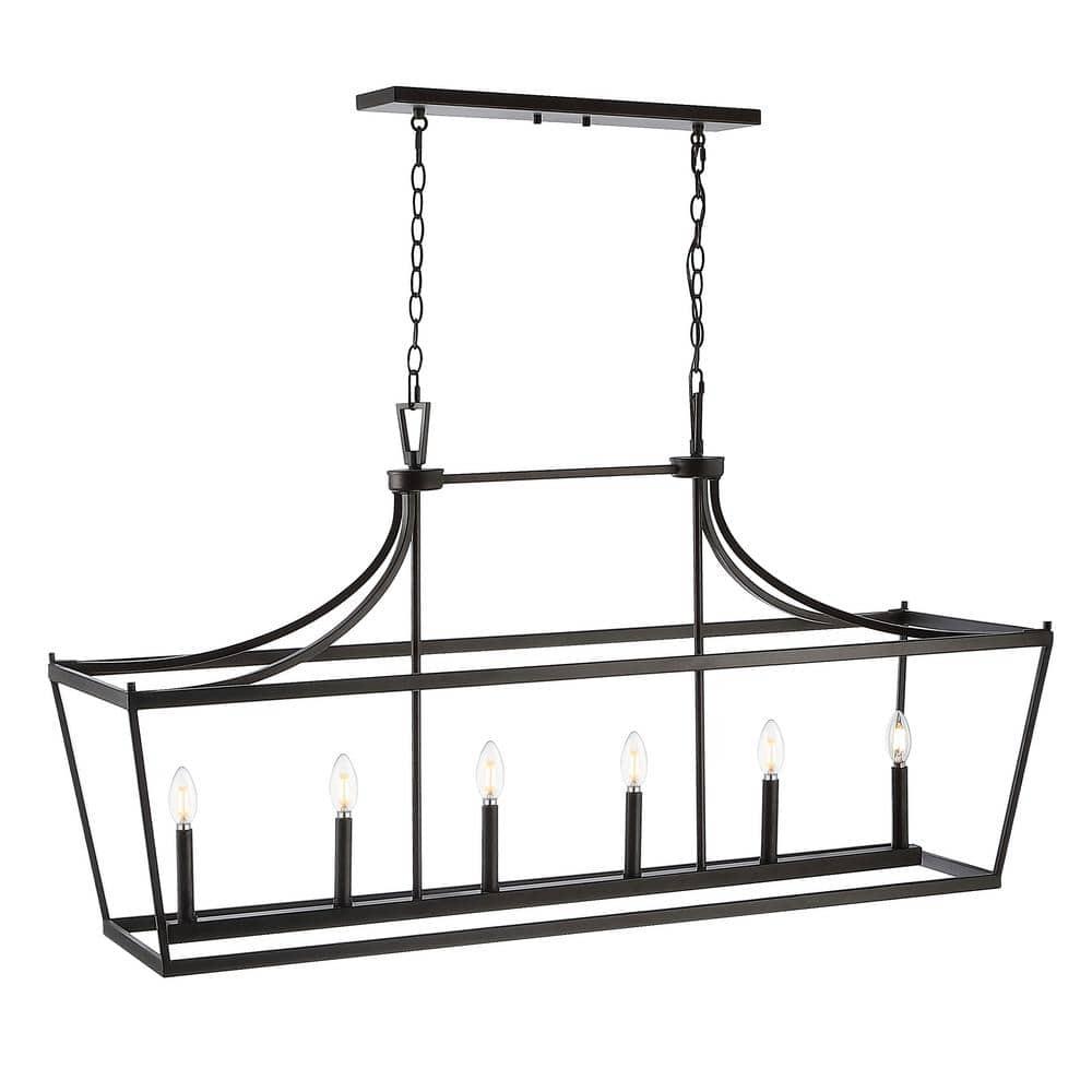 Aroris 6 Light 49" Pendant - PND4093 - Oil Rub Bronze - Safavieh