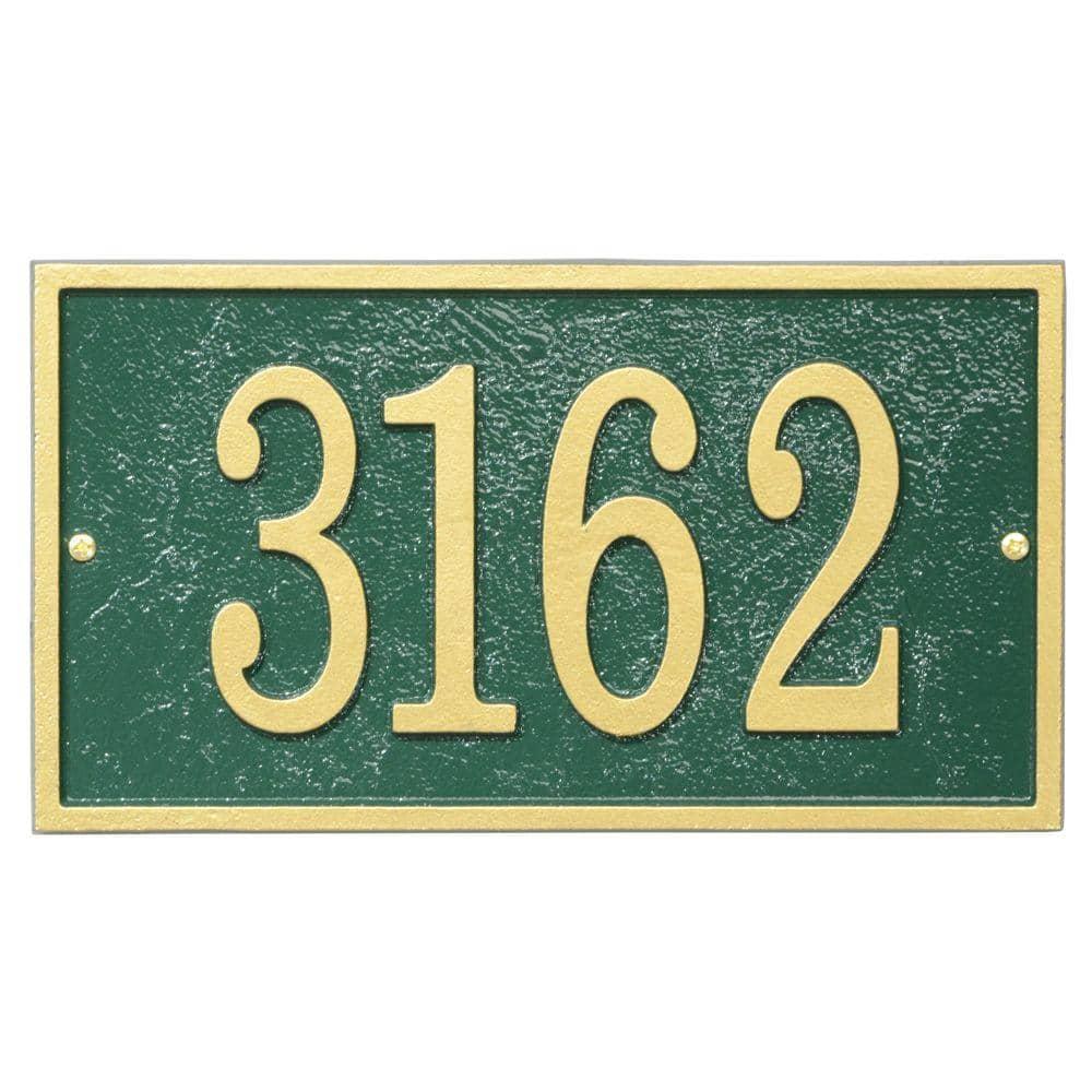 Green and Gold Aluminum Rectangle Address Plaque