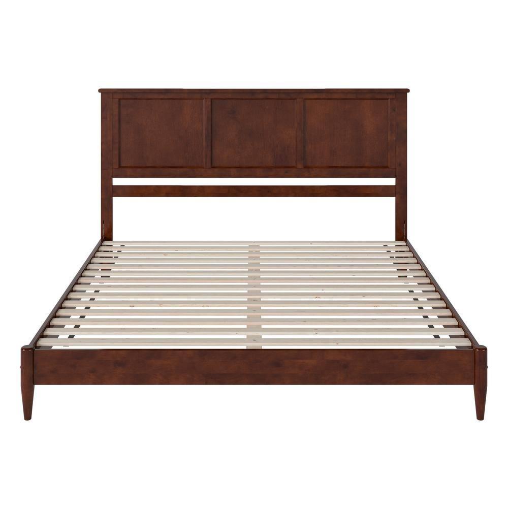 AFI Charlotte King Solid Wood Low Profile Platform Bed, Walnut