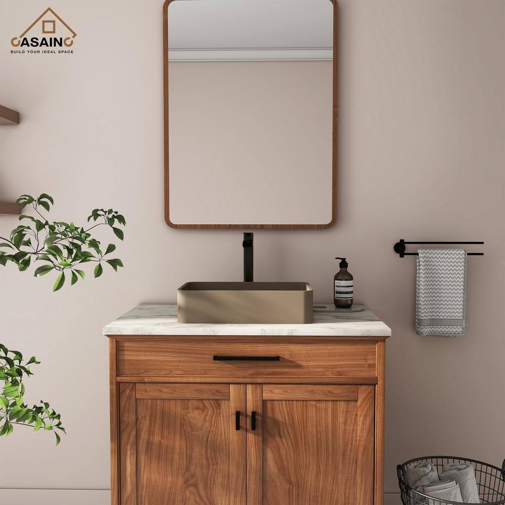 CASAINC Maple 12.79'' Concrete Rectangular Bathroom Sink