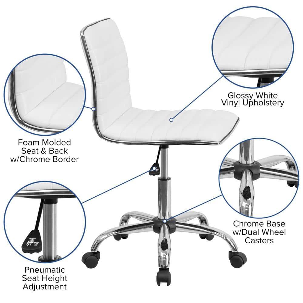 Flash Furniture Low Back Designer Armless Ribbed Swivel Task Office Chair