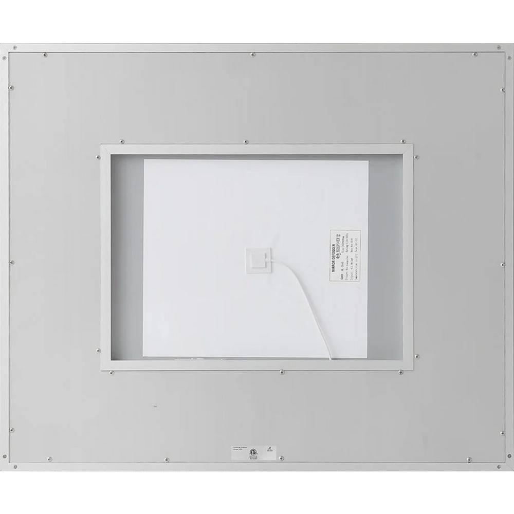 AQUADOM Daytona LED Wall-Mount Mirror for Bathroom with 3 Color Lighting, Touch Control, Dimmer and Defogger, Digital Clock