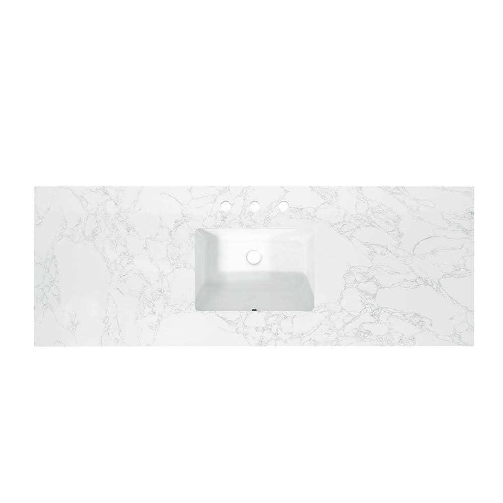 Altair Ceres 61" Engineered Stone Single Bathroom Vanity Top with Sink