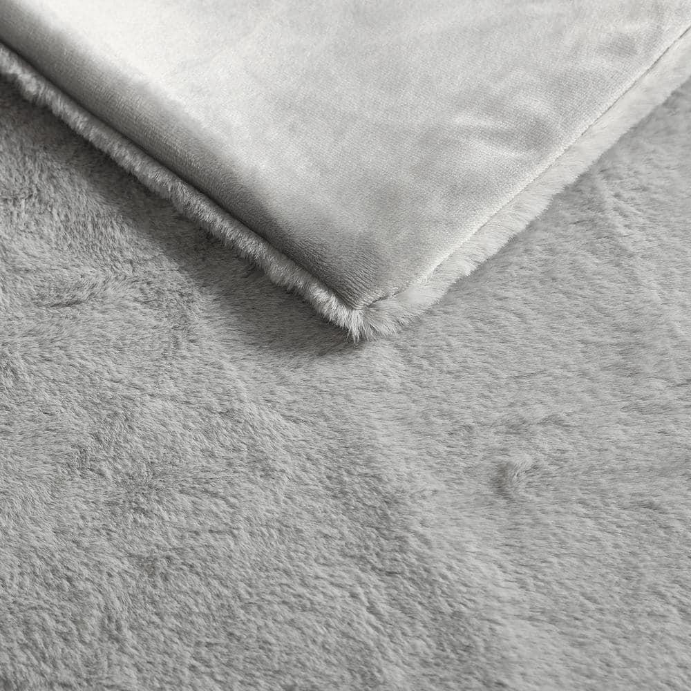 Kenneth Cole Faux Fur Solid Throw Blankets