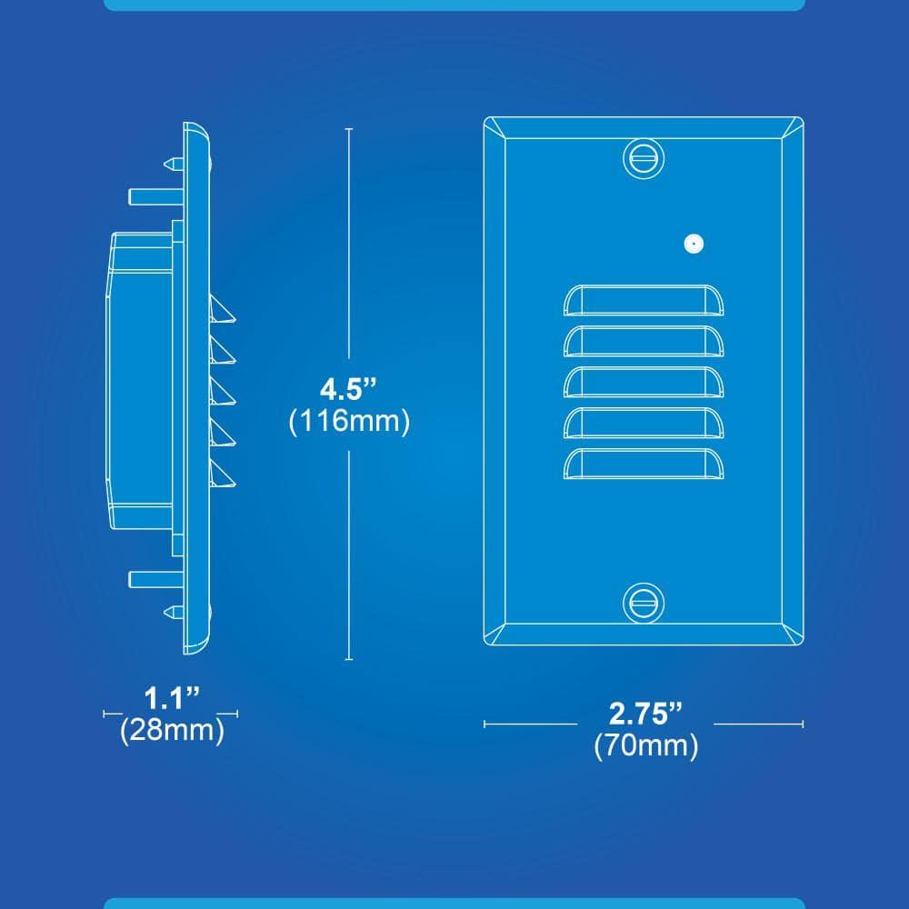 STP2 Series White LED Hardwire Stair Light Louvered with Dusk to Dawn Sensor