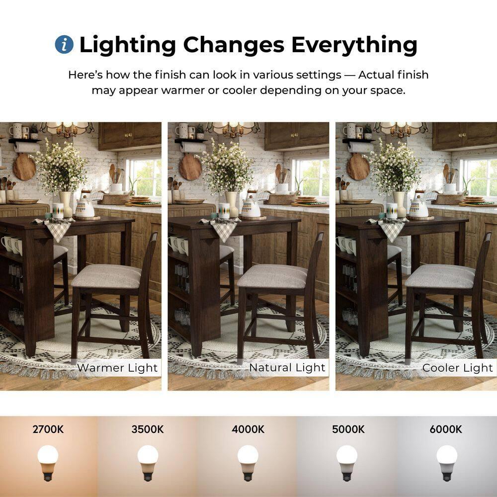 Furniture of America Tate 3-Piece Solid Wood Counter Height Dining Table Set, Dark Cherry