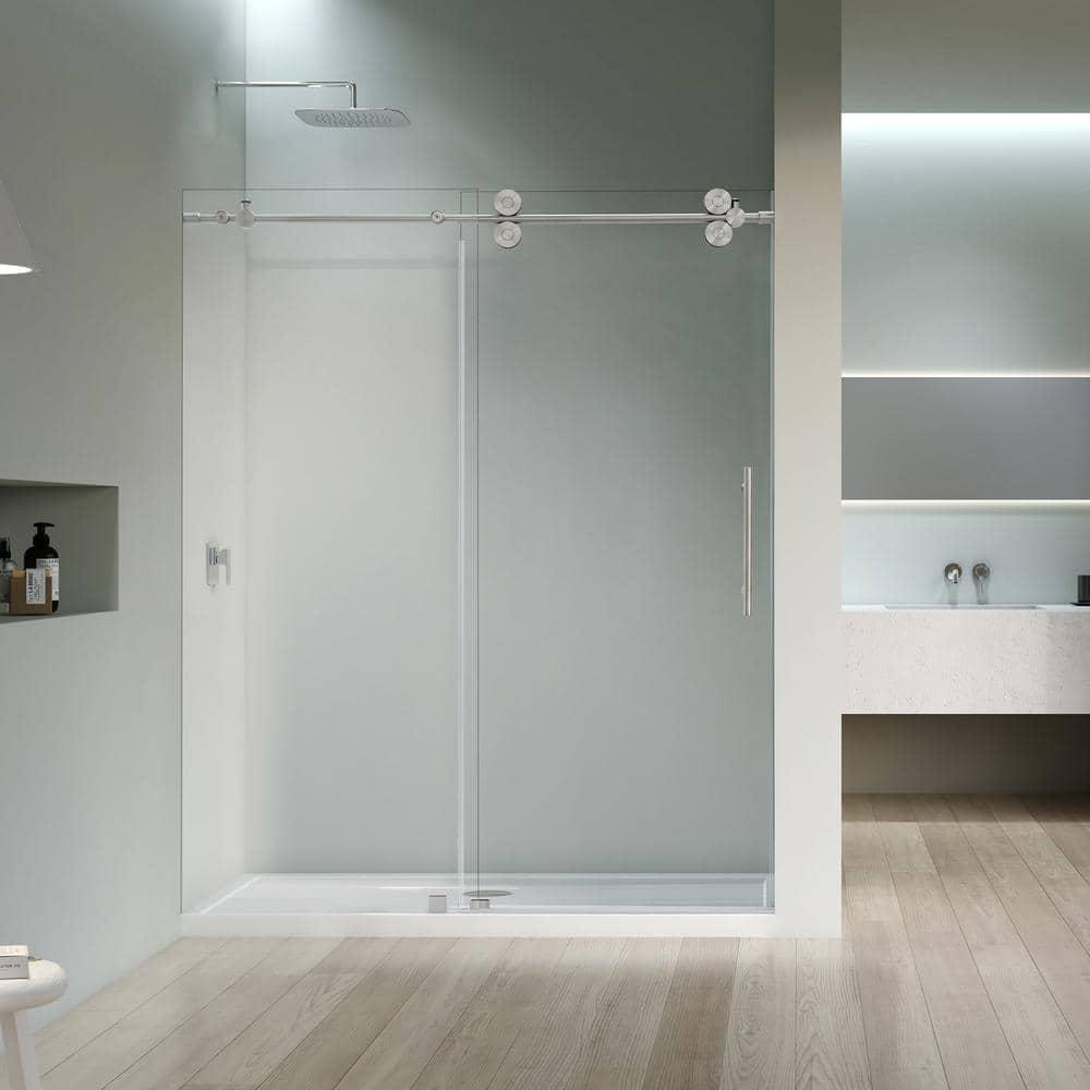 64" - 68" W x 78" H Single Sliding Frameless Shower Door