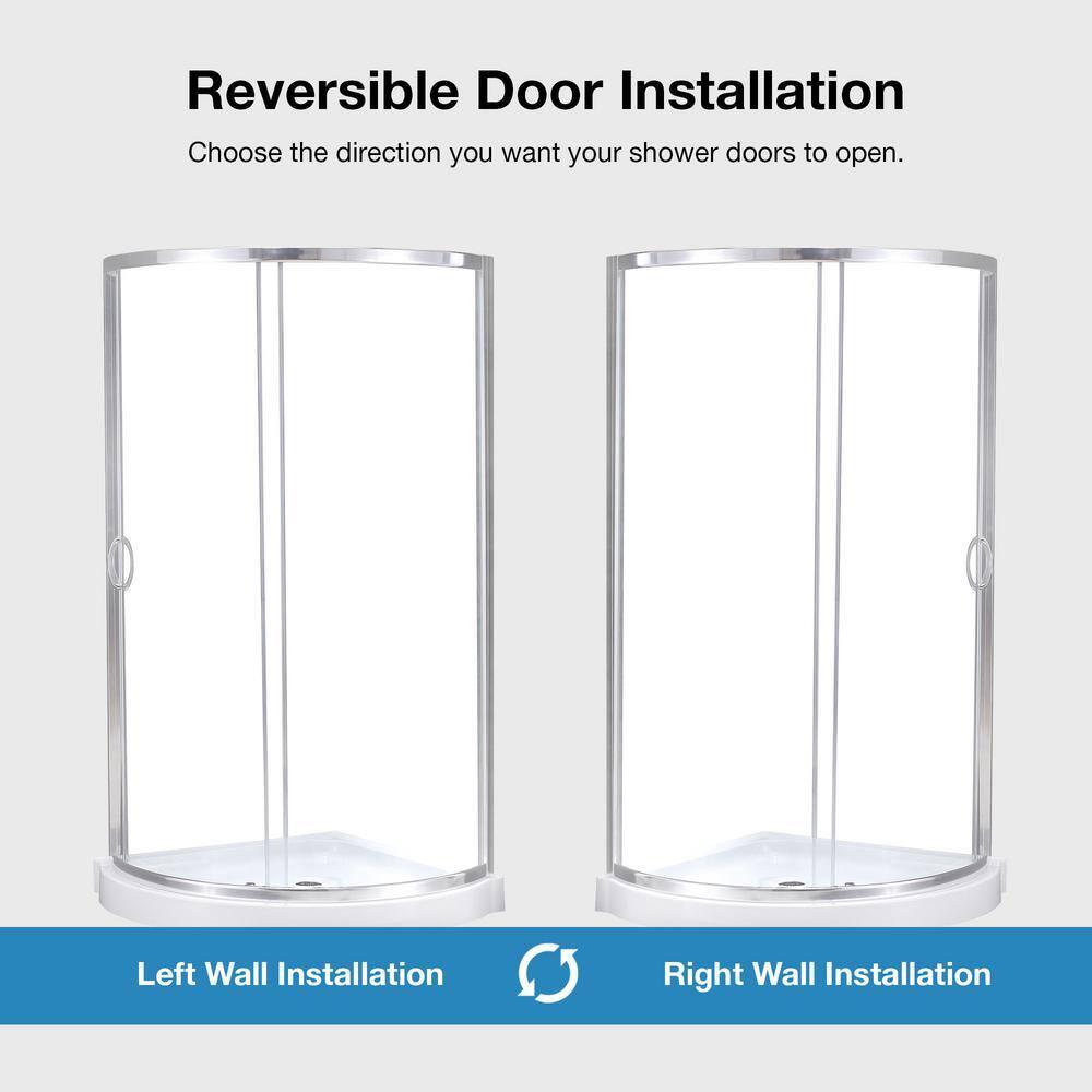 Ove Decors Breeze_36_without_walls OVE Decors Breeze Premium 40 in. Round Shower Kit w/ Clear, Base in Chrome Finish