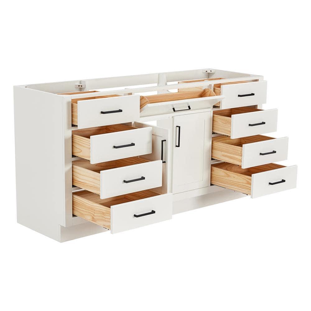 Ariel T066s-Bc Hepburn 66" Single Free Standing Vanity Cabinet Only - White