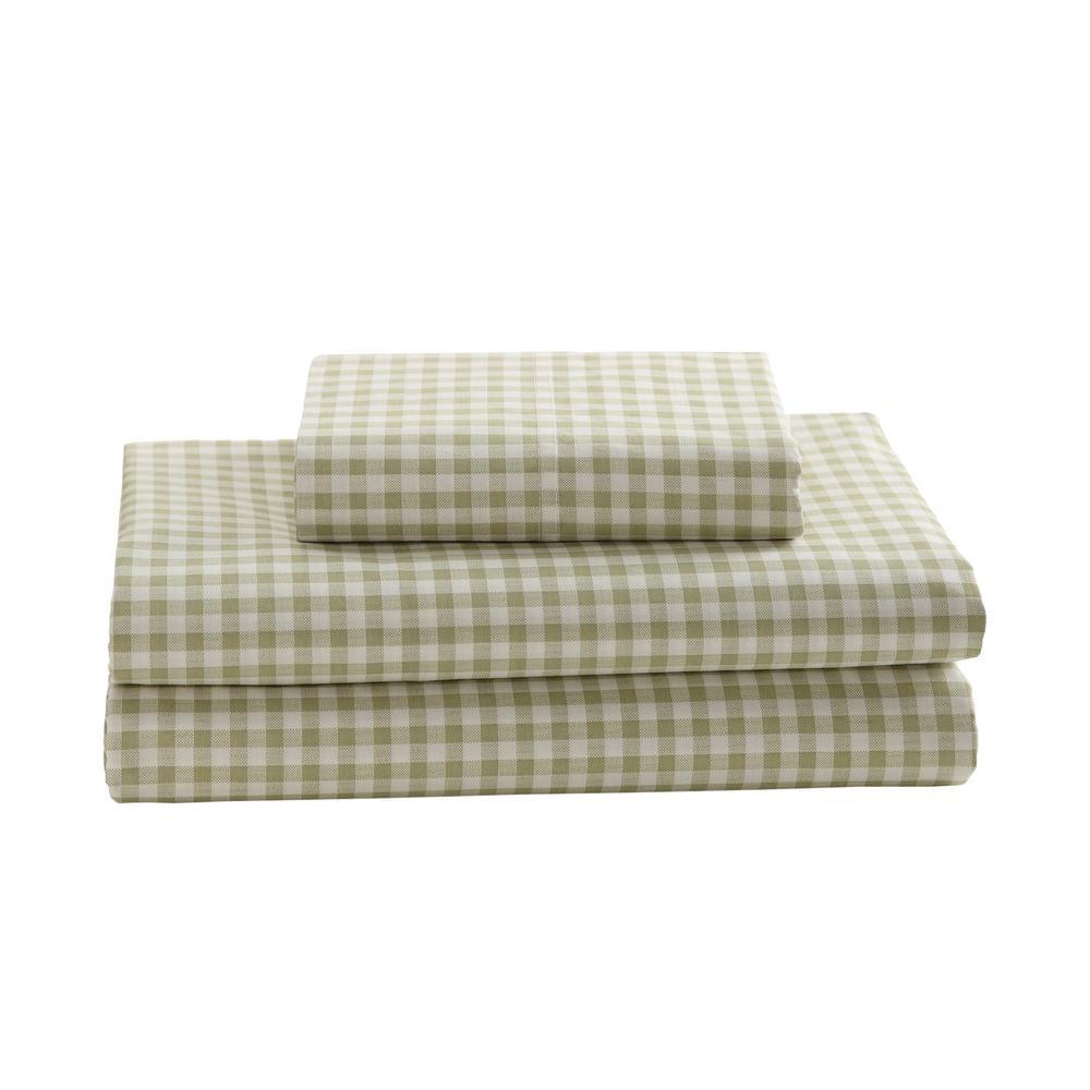 Gingham 250 Thread Count Plaid 100% Cotton Sheet Set