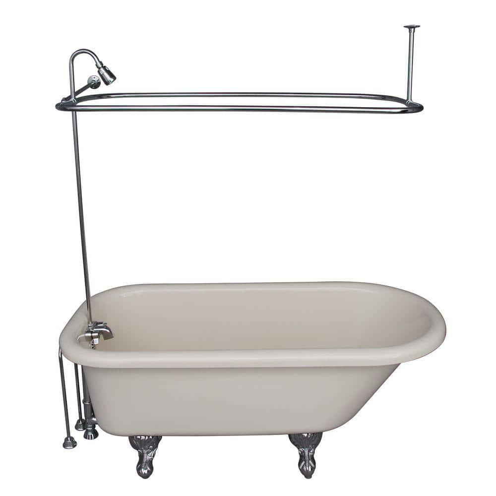 60'' x 30'' Freestanding Soaking Acrylic Bathtub with Faucet