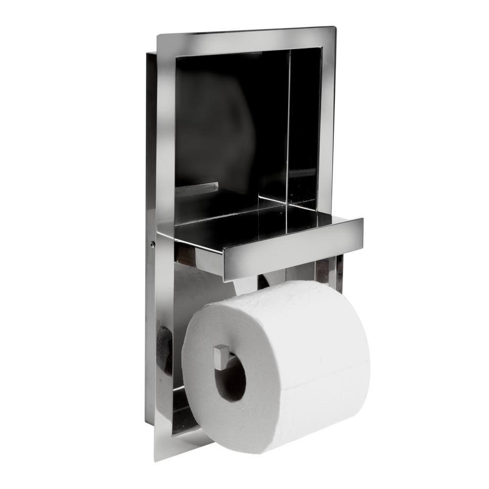 PVD Stainless Steel Recessed Toilet Paper Holder / Bathroom Niche