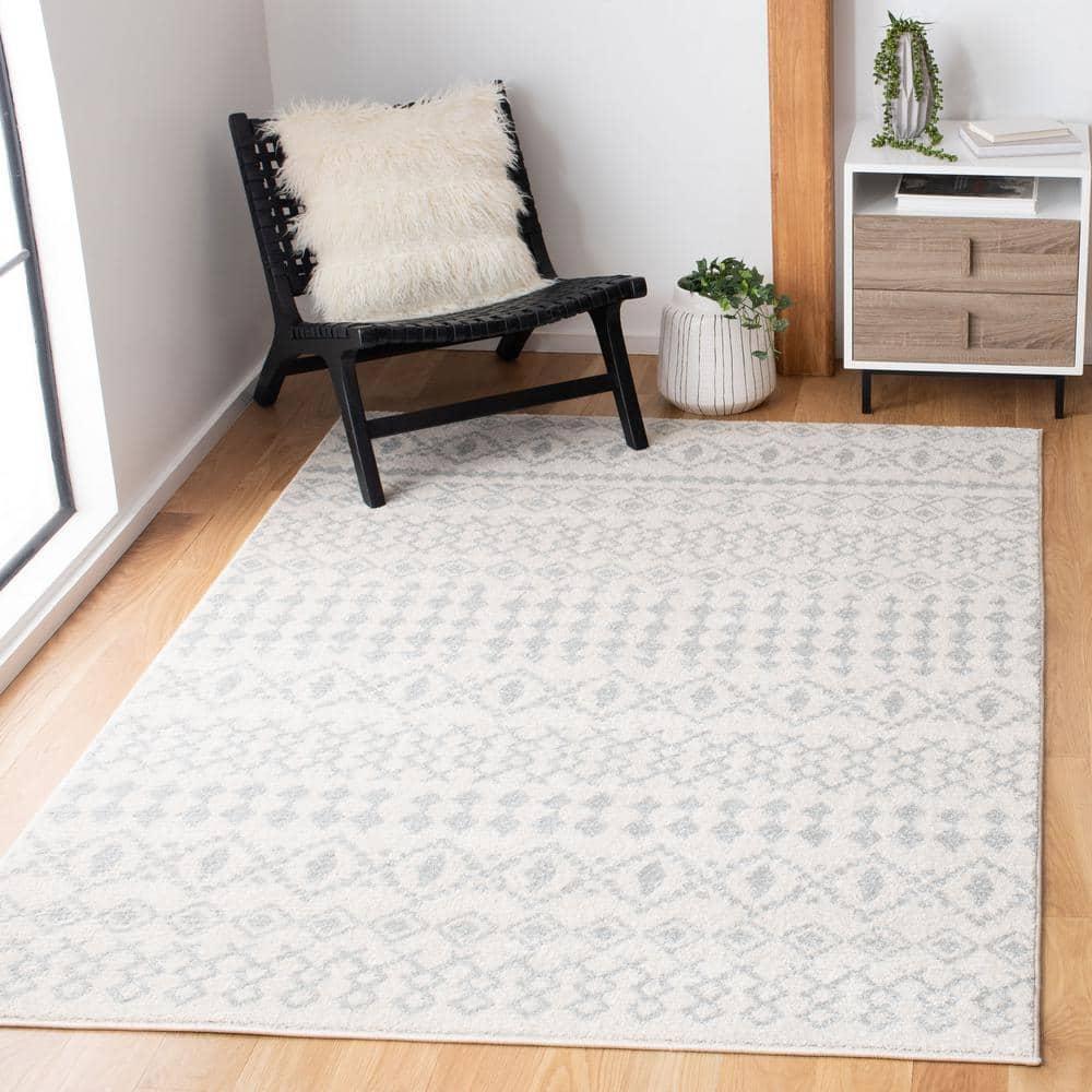 Tulum TUL240 Power Loomed Area Rug - Ivory/Light Grey - 6'7"x6'7" - Safavieh.