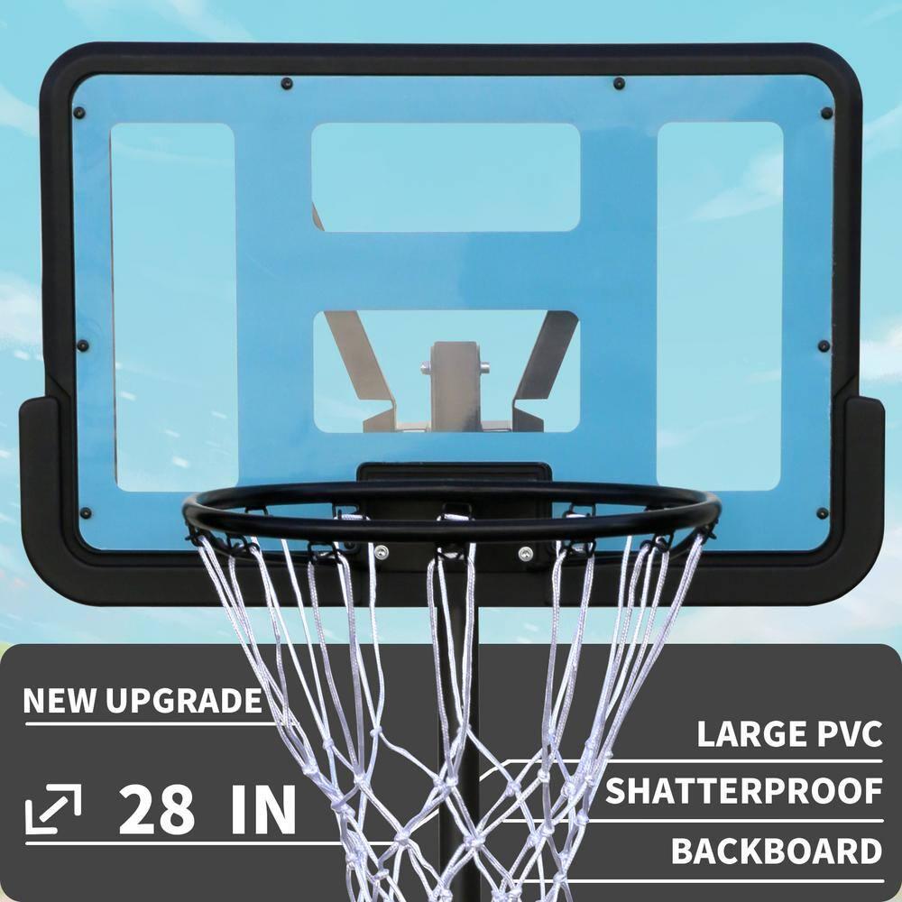 Adjustable Portable Basketball Hoop with Polycarbonate Backboard, 44 Inches, Blue