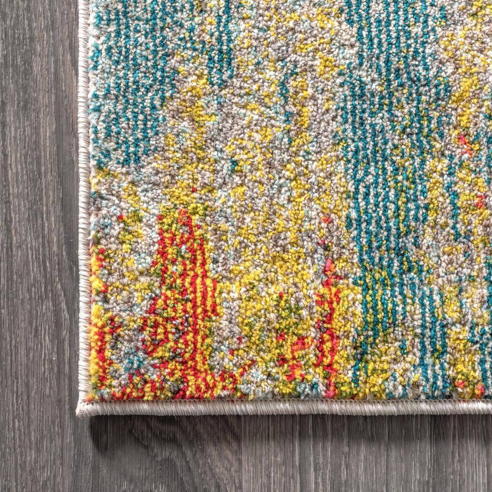 JONATHAN  Y Contemporary POP 5 x 8 (ft) Loomed Polypropylene Blue/Cream/Yellow Rectangular Indoor Abstract Bohemian/Eclectic Area rug