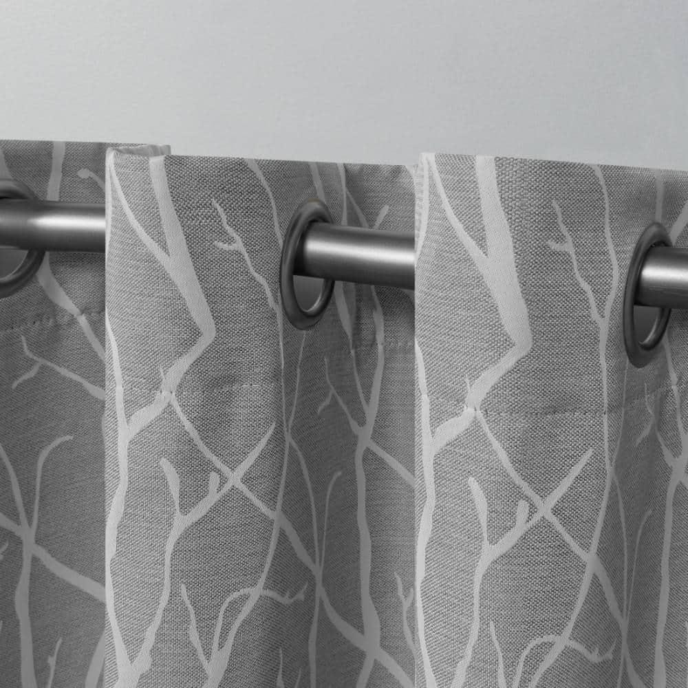 Set of 2 (63"x52") Forest Hill Woven Blackout Grommet Top Window Curtain Panel Gray - Exclusive Home: Thermal Insulated
