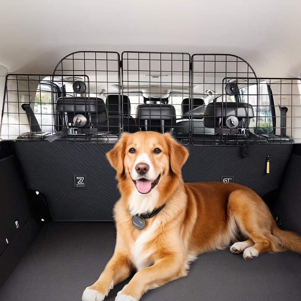 Dog Car Barrier, Adjustable Car Divider for Trunk Cargo Area, Universal-Fit Back Seat Wire Mesh barrier, Furniture Cover