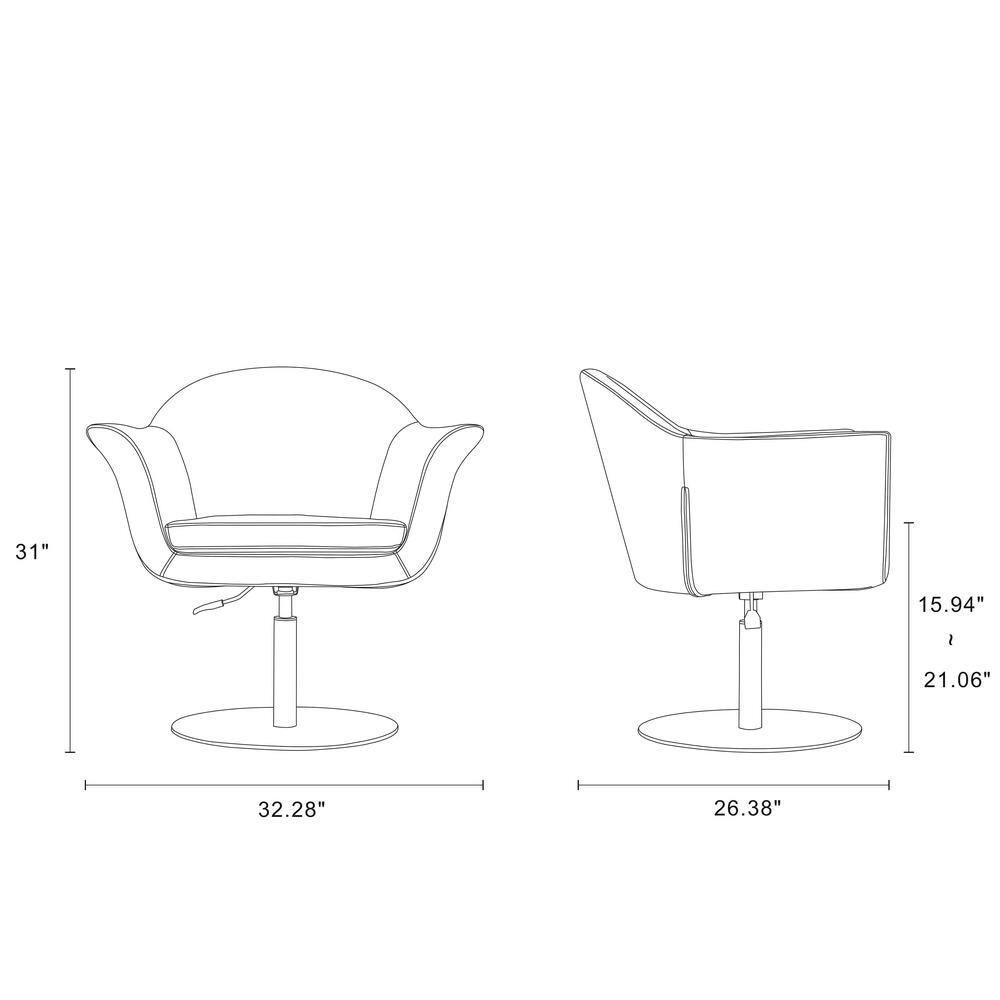 Manhattan Comfort Voyager Fabric Height Adjustable Accent Chair in Smokey Blue
