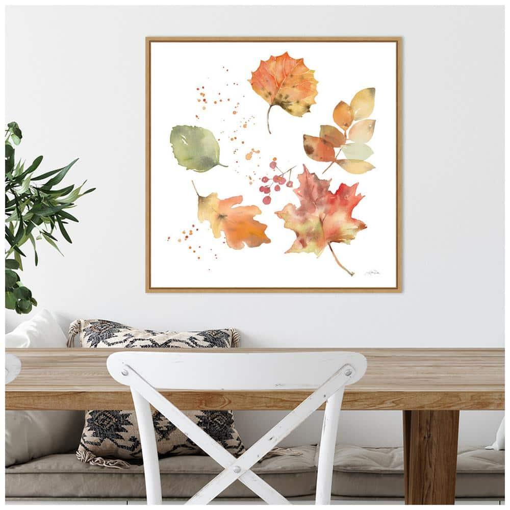 22"x22" Falling Leaves I by Katrina Pete Framed Wall Canvas - Amanti Art: Autumn Harvest Decor, Seasonal Canvas