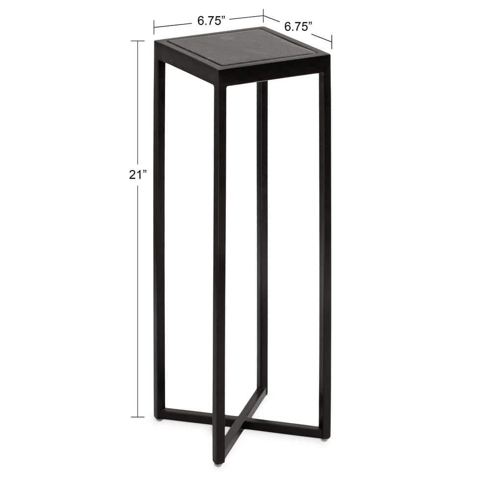 Kate and Laurel Jaspur Square Metal Drink Table, 7x7x21, Black