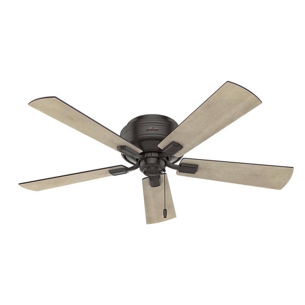 52" Crestfield 5 - Blade Flush Mount Ceiling Fan with Lights and Pull Chains