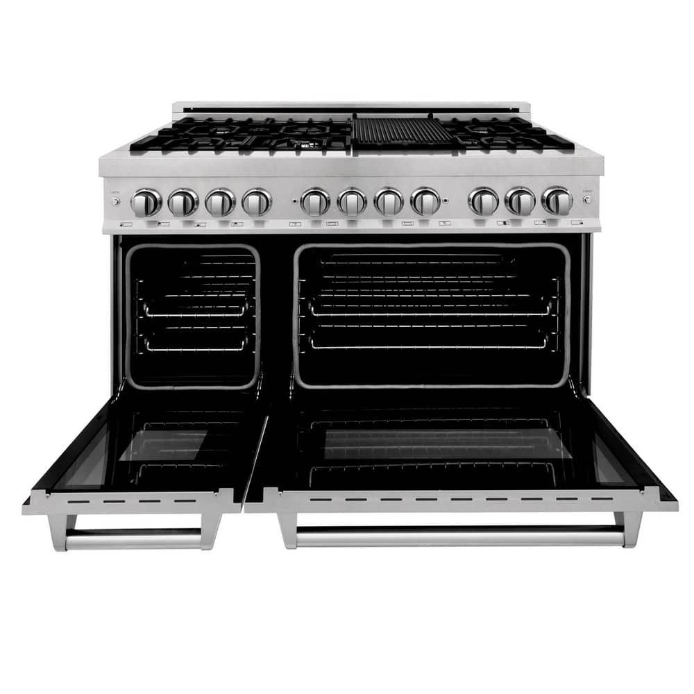 ZLINE 48 in. 6.0 cu. ft. Legacy Dual Fuel Range W/ 7 Burner Gas Cooktop & 2 Electric Ovens in Stainless Steel (RA48)
