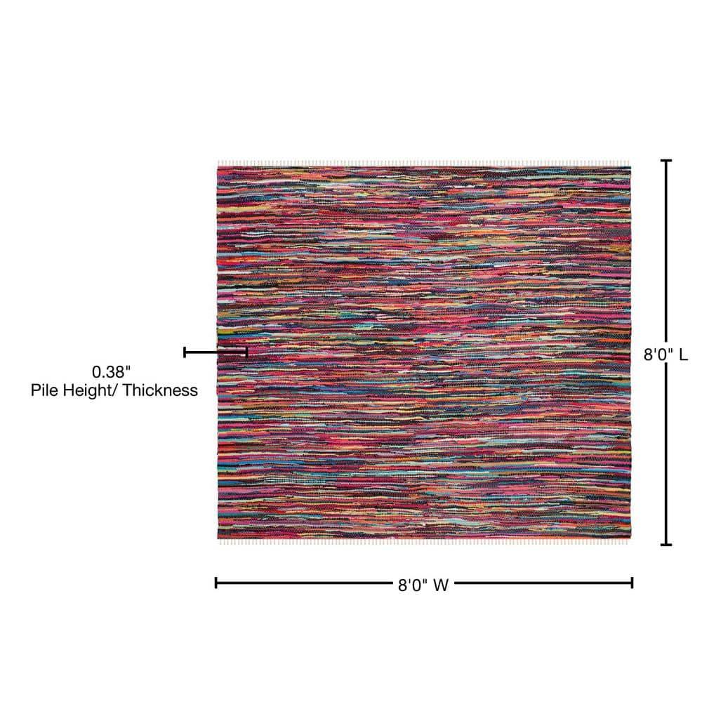 Rag Rug RAR128 Hand Woven Indoor Area Rug - Multi - 8'x8' - Safavieh.