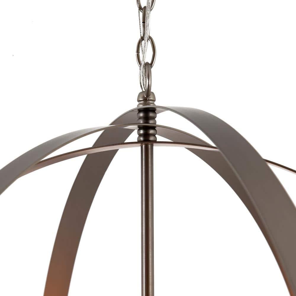 Yosemite Home Decor Tira 6-Light Metal Orb Chandelier in Satin Nickel