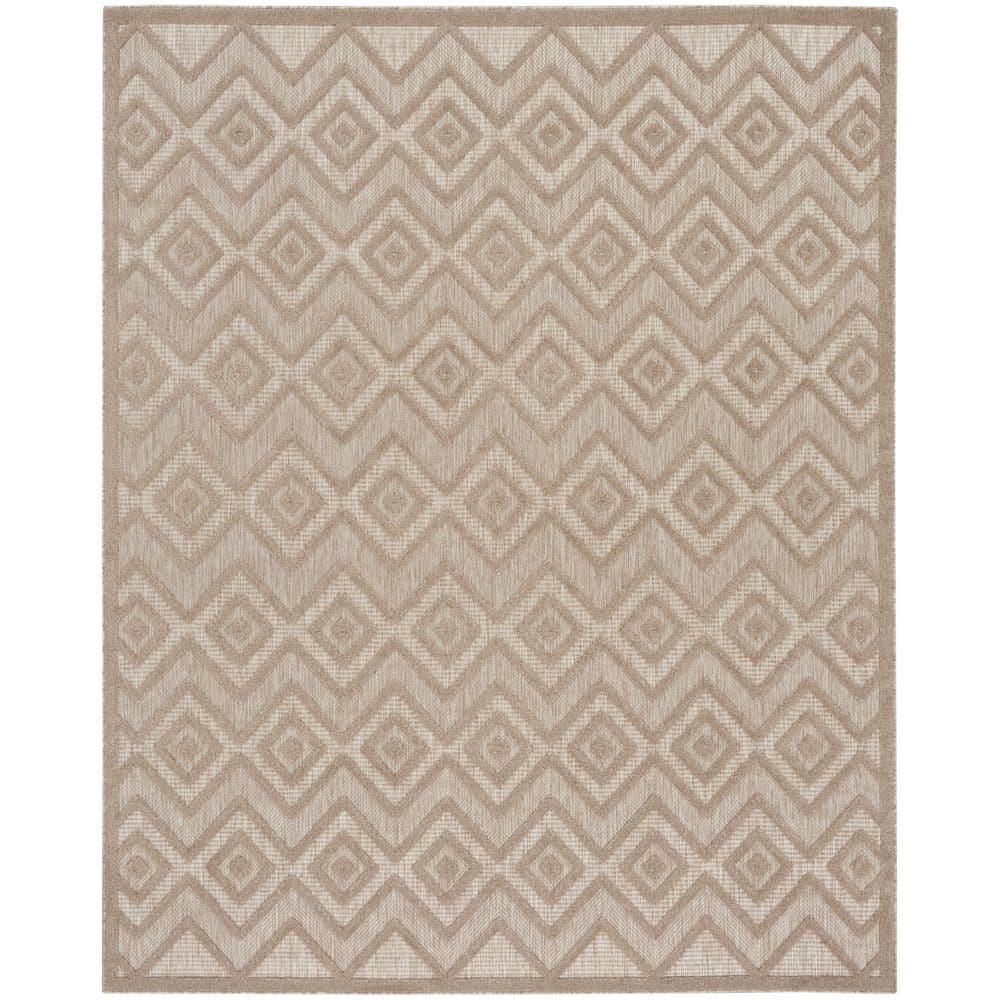 Nourison Versatile 9' x 12' Natural Beige Modern Indoor/Outdoor Rug