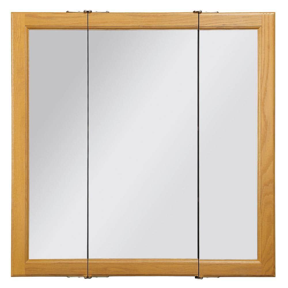 Design House, 545301-HOK 30-inch Claremont Bathroom Medicine Cabinet, Wall Mounted, Mirror, Oak