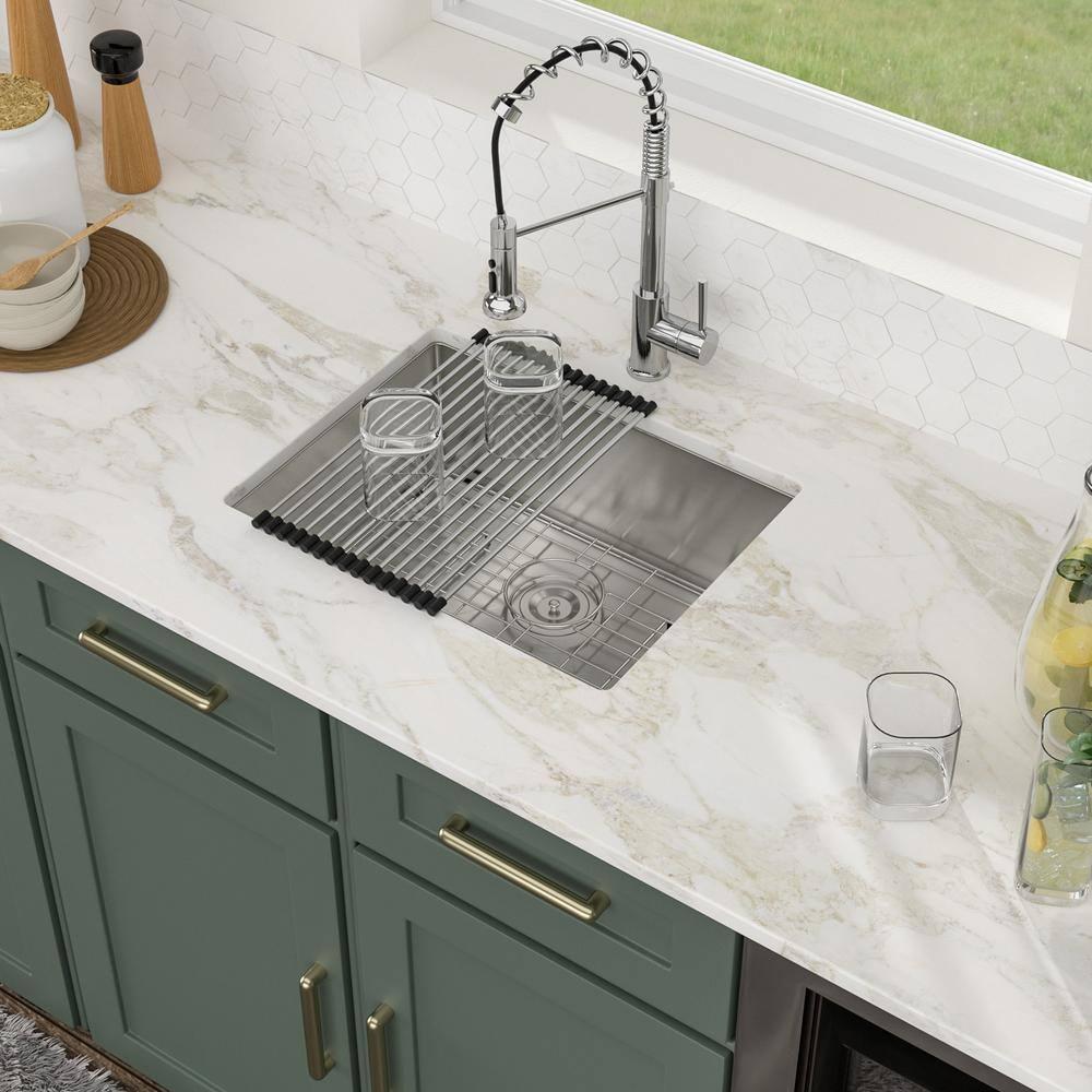 Sarlai 23 Bar Sink Stainless Steel - 23" x 18" Undermount Kitchen Sink Single Bowl 16 Gauge Stainless Steel RV Camper Wet Bar Prep Sink Basin