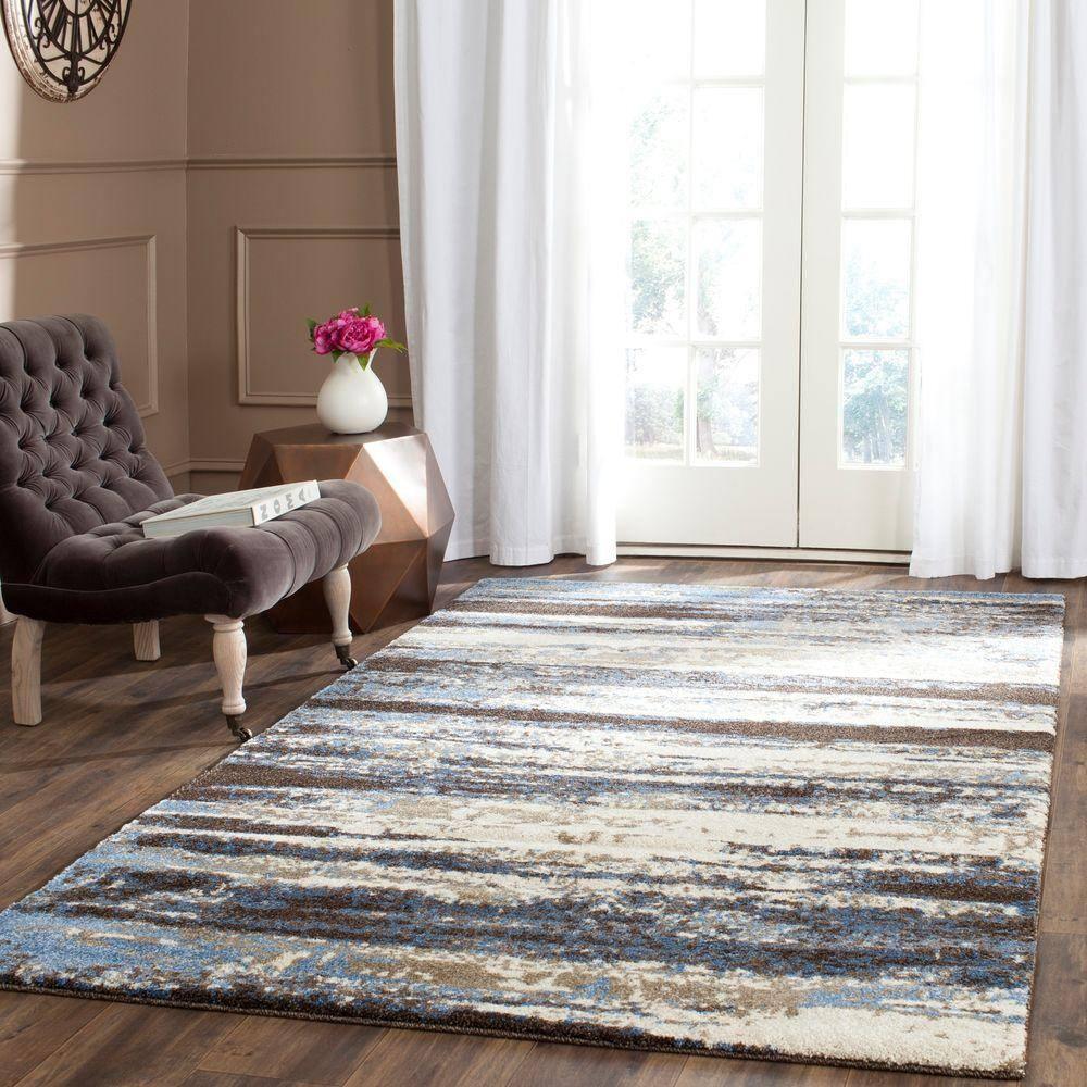 Retro RET2138 Power Loomed Indoor Area Rug - Cream/Blue - 5'3"x8' - Safavieh.