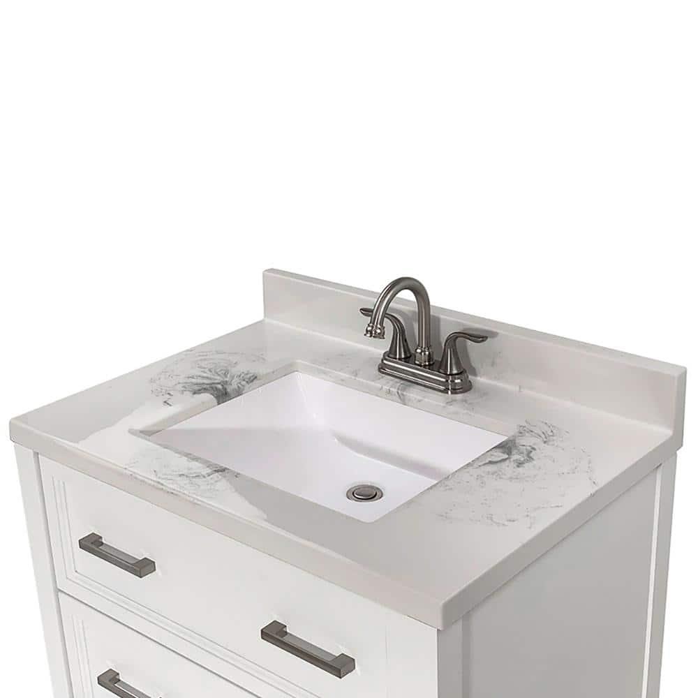 Milan 31'' Single Bathroom Vanity with Solid Surface Top
