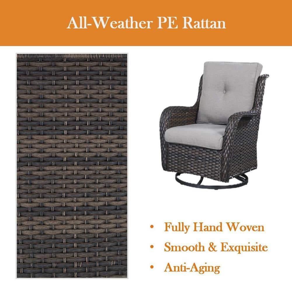 Carolina Outdoor Wicker Swivel Glide Chair with Cushions