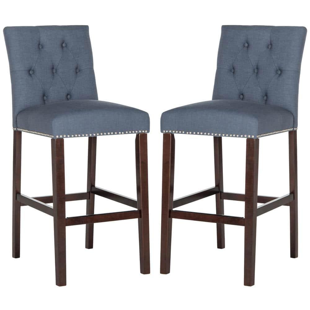 Norah Bar Stool (Set of 2) - FOX6210 - Navy - Safavieh Couture