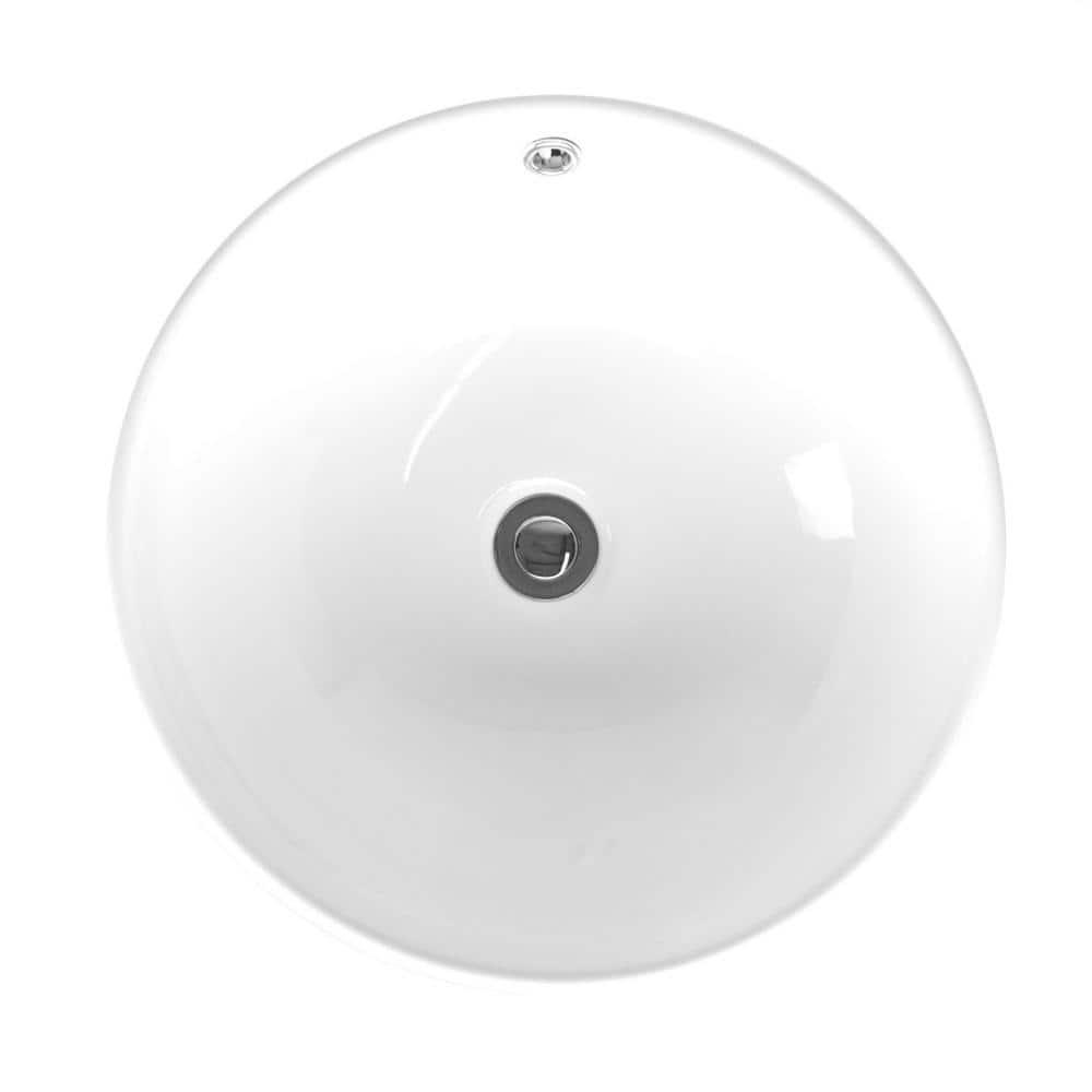Eisen Home Sutherland 16.93'' White Ceramic Circular Bathroom Sink