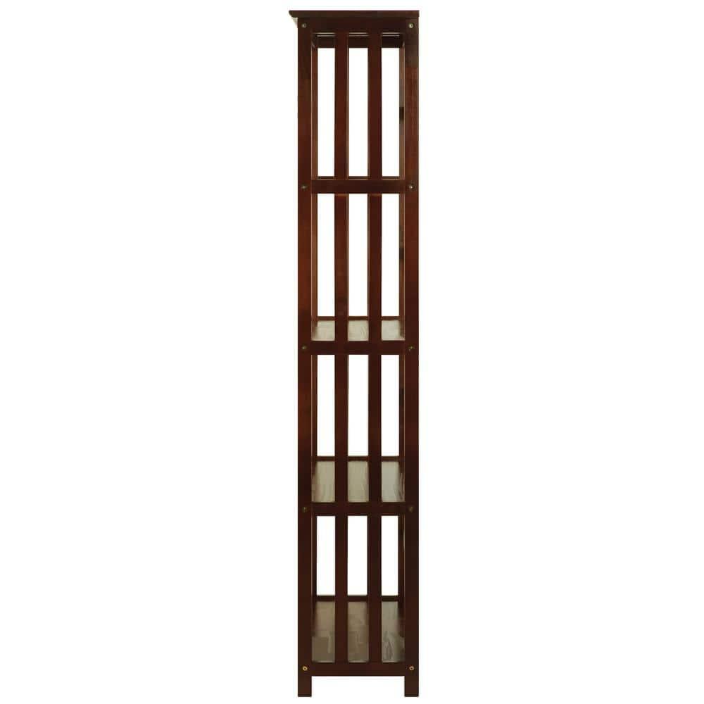 Casual Home Mission Style 5-Shelf Bookcase, Walnut
