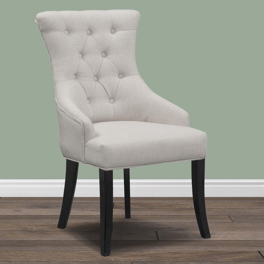 Glamour Home Alei 18.25" Modern Fabric Dining Chairs in Beige (Set of 2)