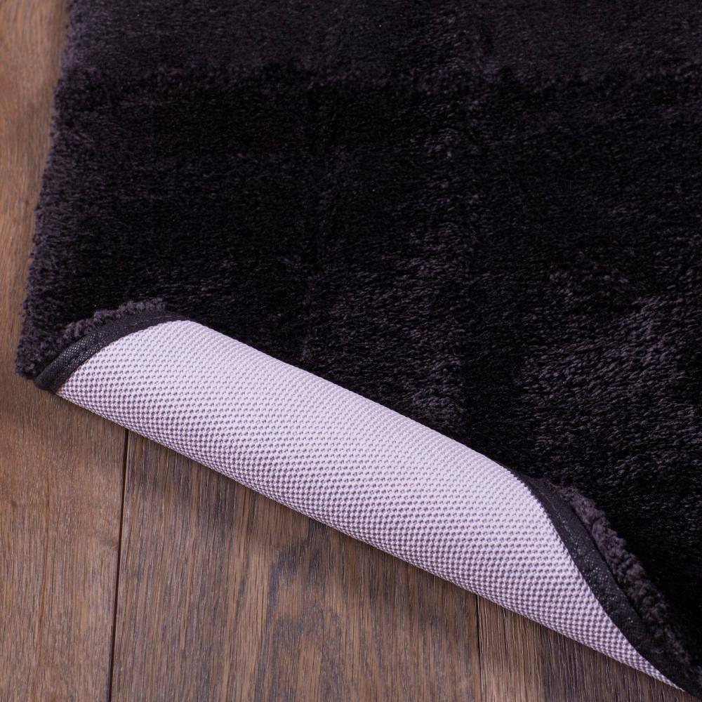 Acclaim Black 20 in. x 34 in. Nylon Machine Washable Bath Mat