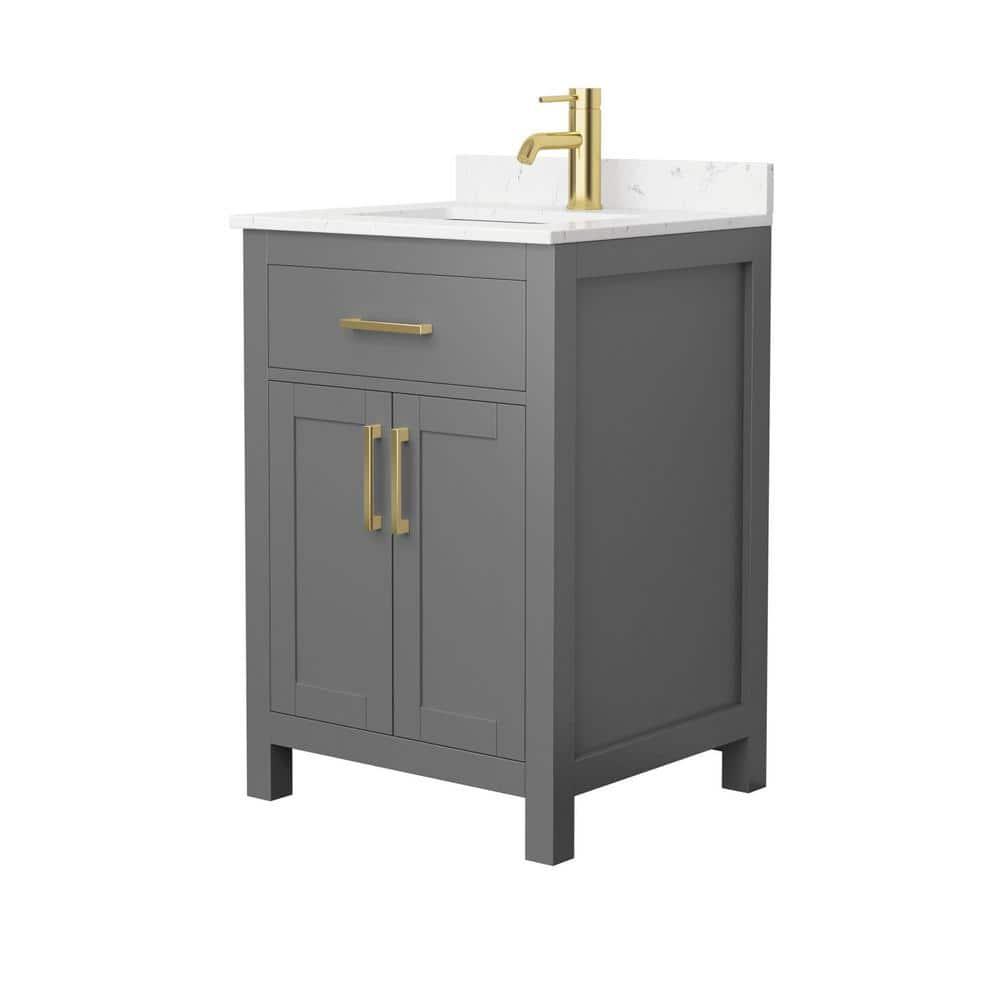 Wyndham Collection Beckett 24" Freestanding Single Bathroom Vanity with Cultured Marble Top